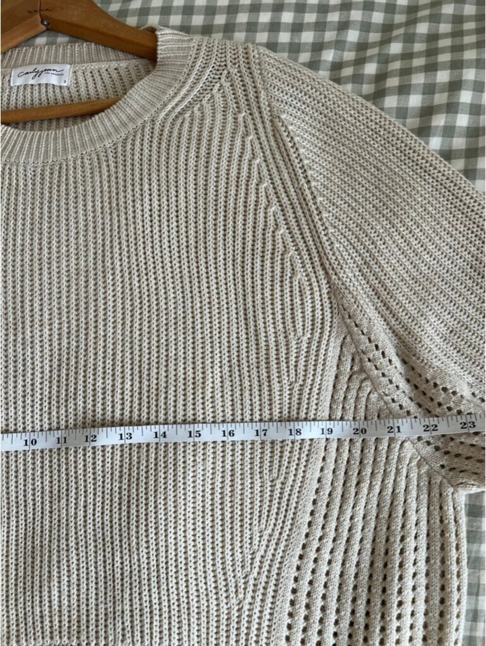 Carly Jean Los Angeles Pullover Sweater Women's Size L Cream Cozy Fall Lagenlook - Picture 5 of 6